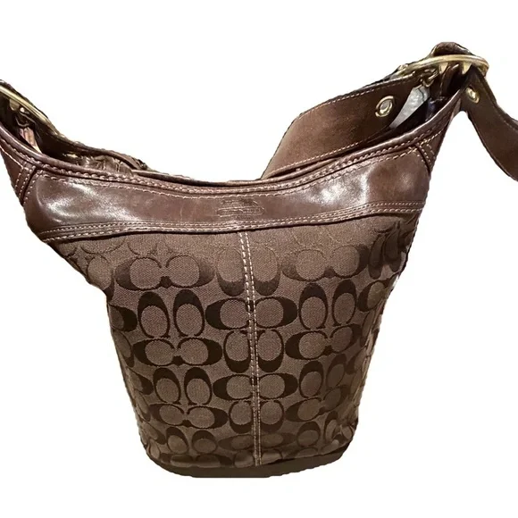 Vintage Coach Bleecker Signature Duffle Bucket Hobo Bag - Picture 6 of 13